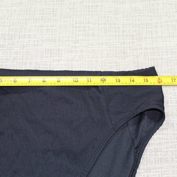 Old Navy Black Ribbed High Cut High Rise Bikini Bottom - Picture 3 of 5